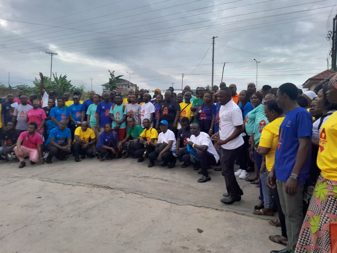Large group of community members gathered at an engagement session