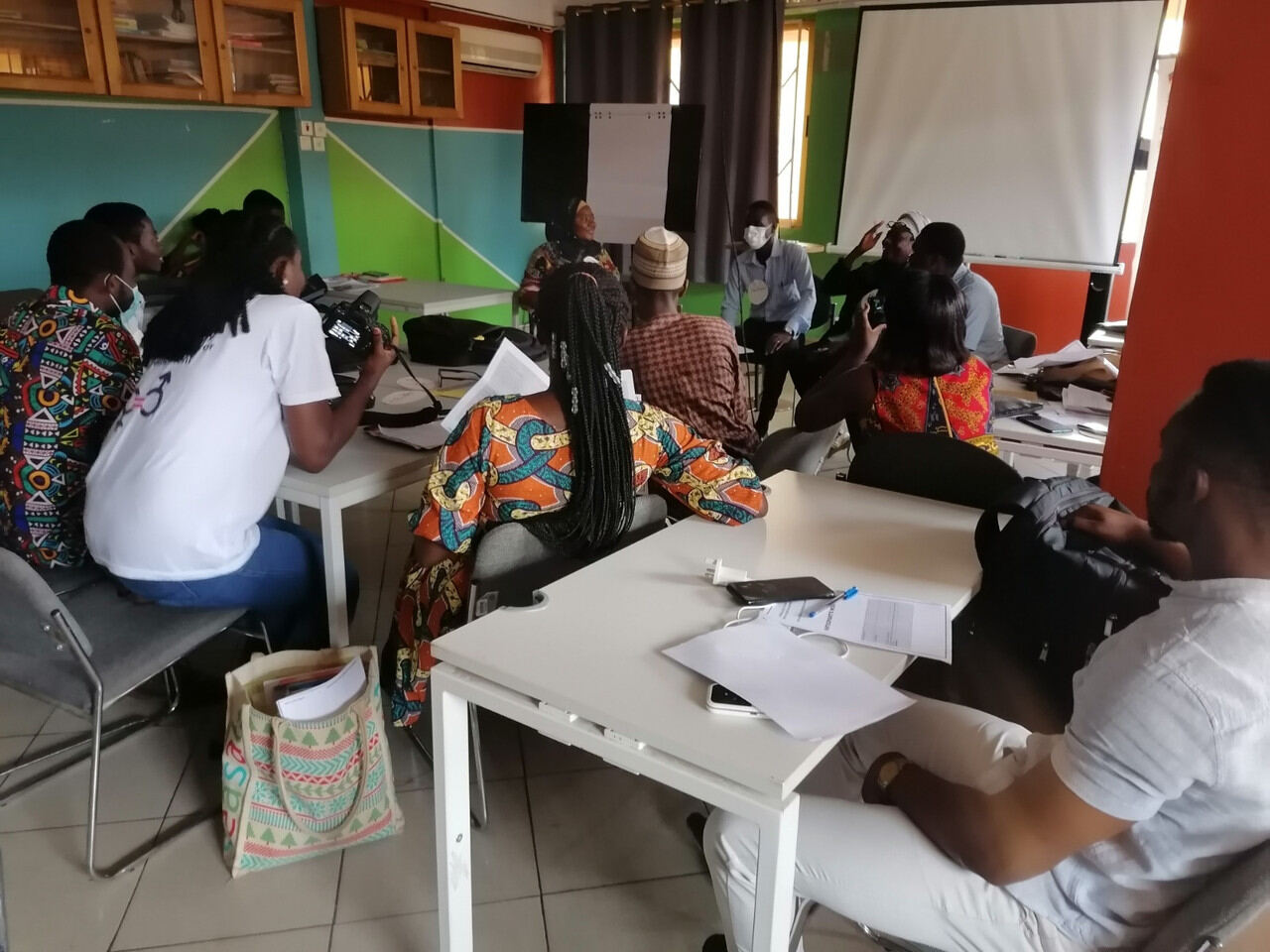 Workshop participants working together at a table